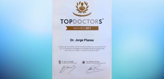 El Dr. Jorge Planas premiado con el Top Doctors Awards 2017